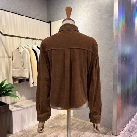 크롭 세무 포켓 셔츠