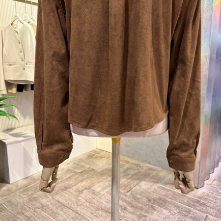 크롭 세무 포켓 셔츠