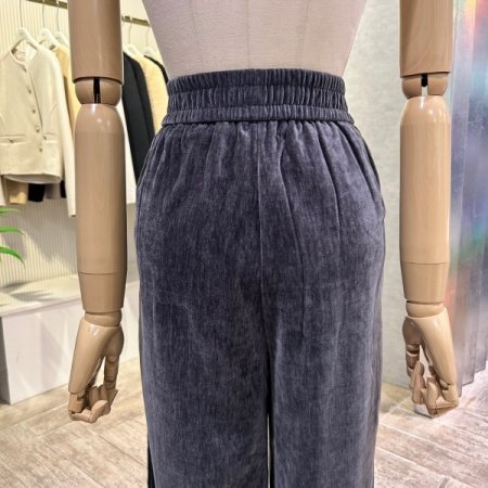 밴딩 벨벳 와이드 팬츠