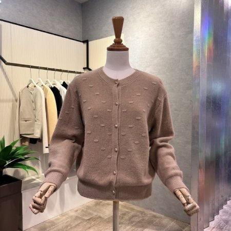 입체 패턴 라운드 가디건