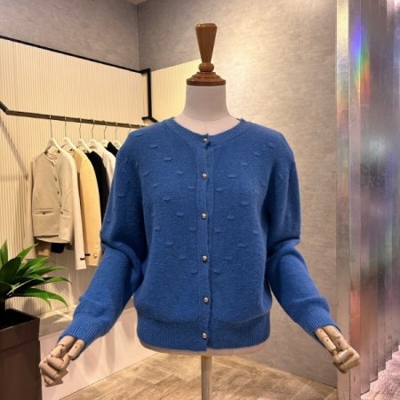 입체 패턴 라운드 가디건