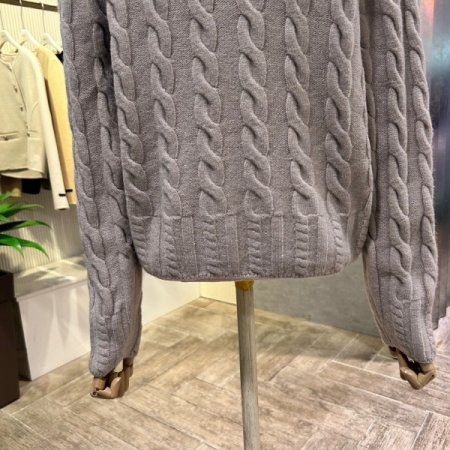 꽈배기 집업 하이넥 가디건