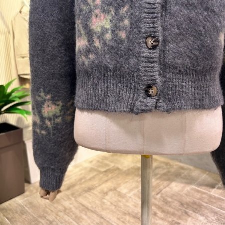 크롭 컬러 배색 가디건