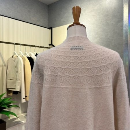 캐시미어 패턴 배색 니트