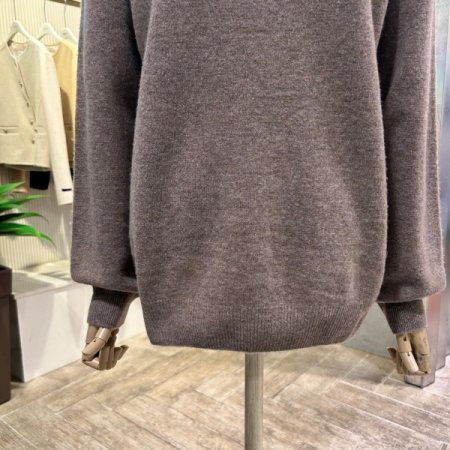 패턴 배색 캐시미어 니트