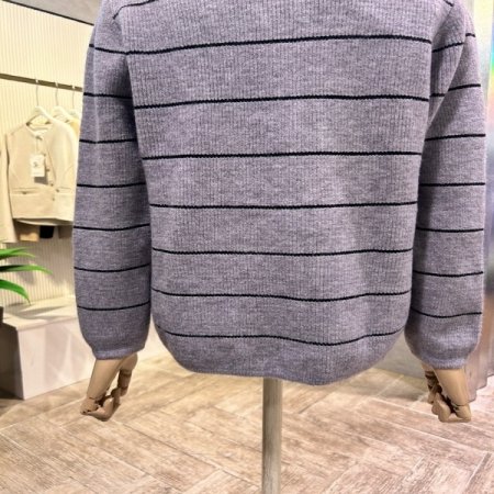 배색 라인 더블 가디건