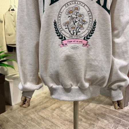 기모 레터링 라운드 티셔츠