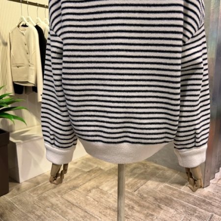 배색 라인 포켓 카라 가디건