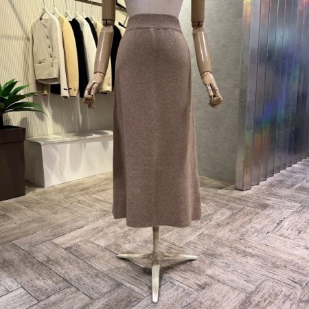 H라인 밴딩 니트 롱 스커트