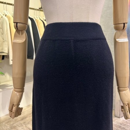 H라인 밴딩 니트 롱 스커트