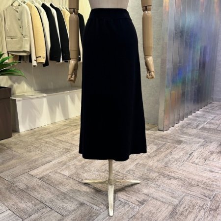 H라인 밴딩 니트 롱 스커트