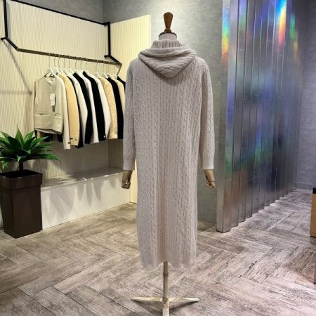 꽈베기 라인 니트 후드 원피스