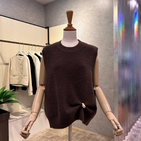 라운드 백 트임 베스트 니트