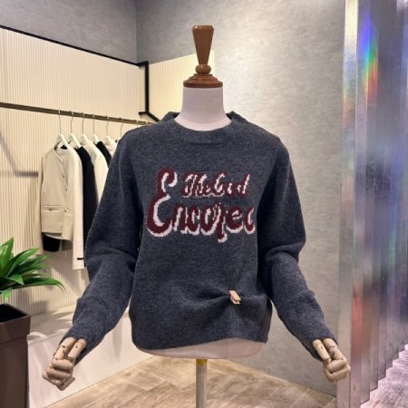 레터링 크롭 니트