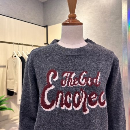 레터링 크롭 니트