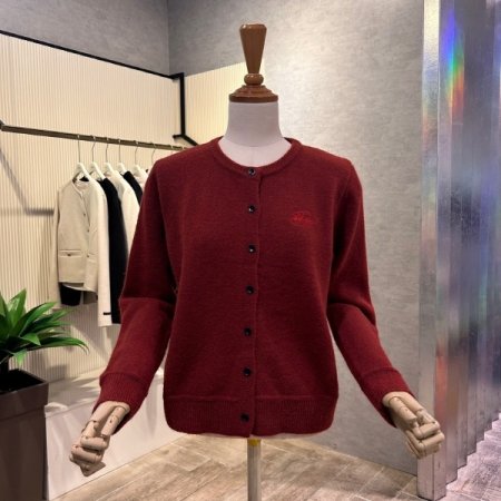 라운드 자수 마크 가디건