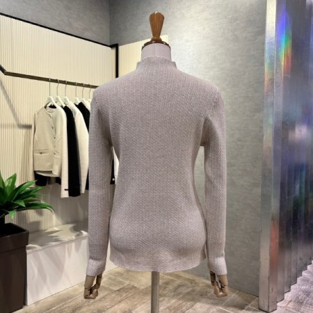 잔 꽈배기 반 폴라 니트