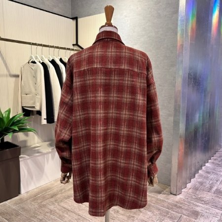 체크 기모 박시 언발 셔츠
