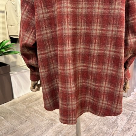 체크 기모 박시 언발 셔츠