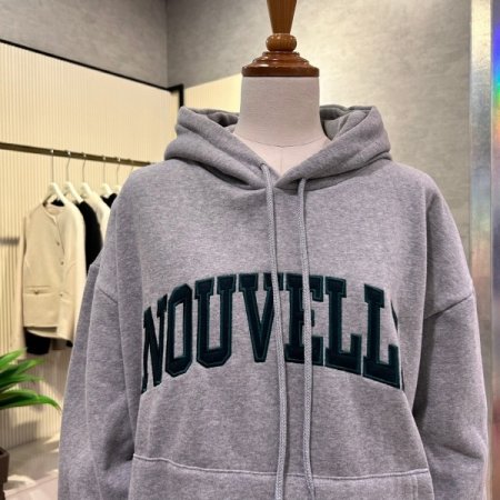 레터링 기모 후드 박시 티셔츠