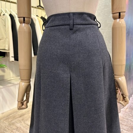 다트 플리츠 기모 스커트