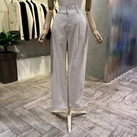 원턱 밴딩 배기 팬츠