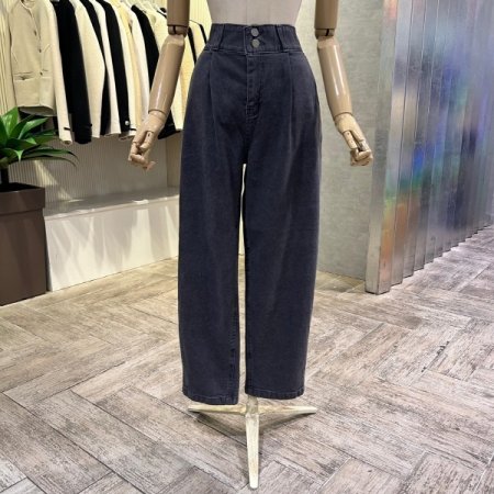 원턱 밴딩 배기 팬츠