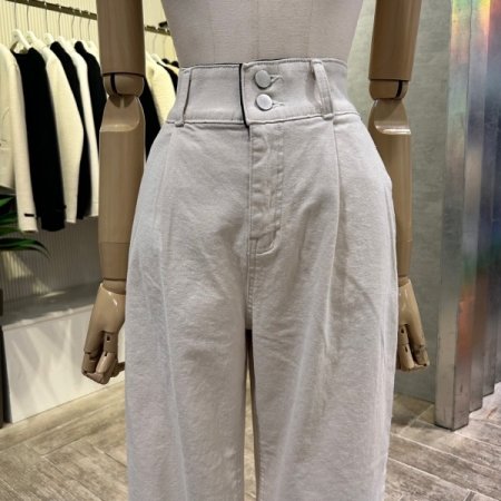 원턱 밴딩 배기 팬츠