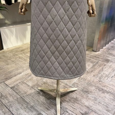 퀼팅 패딩 백 밴딩 롱 스커트