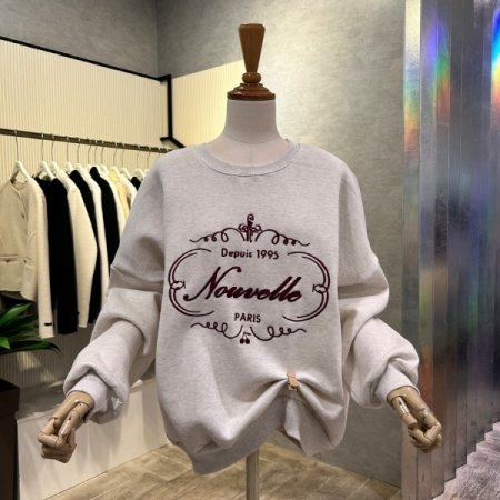 자수 레터링 기모 셋업 티셔츠