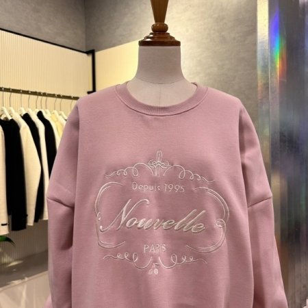 자수 레터링 기모 셋업 티셔츠