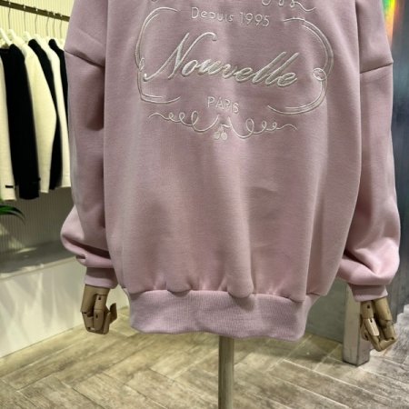 자수 레터링 기모 셋업 티셔츠