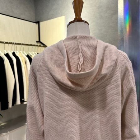 꽈배기 라인 후드 니트