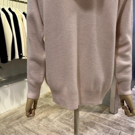 꽈배기 라인 후드 니트