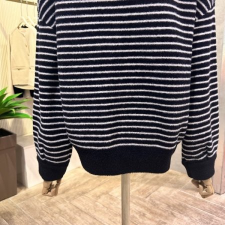 포켓 카라 배색 라인 가디건