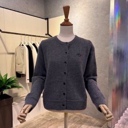 자수 마크 라운드 가디건