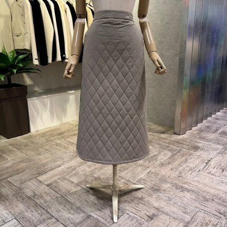 백 밴딩 퀼팅 패딩 롱 스커트