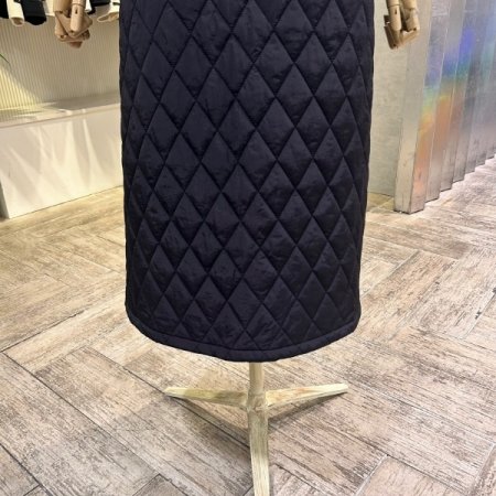 백 밴딩 퀼팅 패딩 롱 스커트