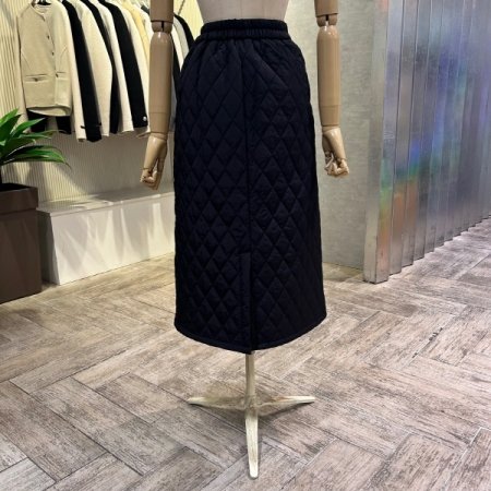 백 밴딩 퀼팅 패딩 롱 스커트