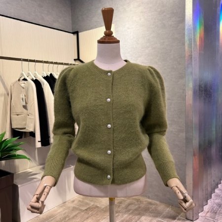 라운드 앙고라 진주 가디건