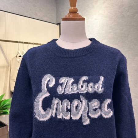 크롭 레터링 니트