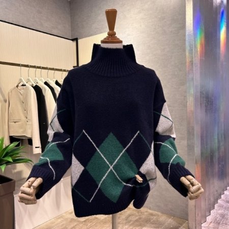 반 폴라 다이아몬드 박시 니트