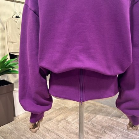 자수 기모 백 지퍼 티셔츠