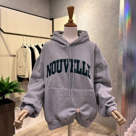 기모 후드 레터링 박시 티셔츠