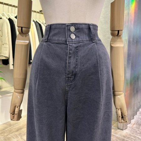 밴딩 배기 원턱 팬츠