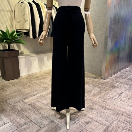 와이드 밴딩 골지 니트 팬츠