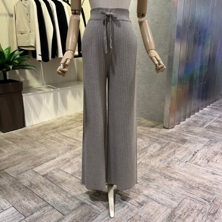 와이드 밴딩 골지 니트 팬츠