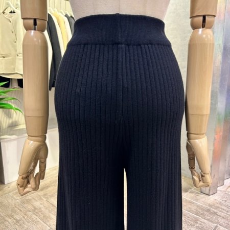 와이드 밴딩 골지 니트 팬츠