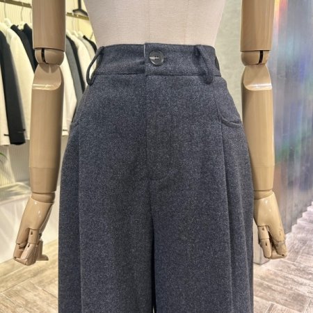 백 밴딩 원턱 와이드 팬츠