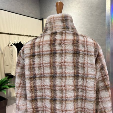 부클 컬러 배색 집업 점퍼